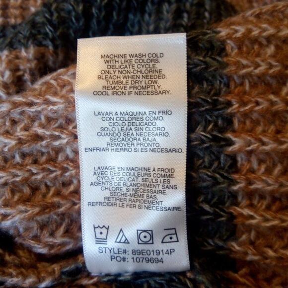 C & C California Striped Sweater Size 1X Brown Neutral Preppy Casual - Picture 9 of 9